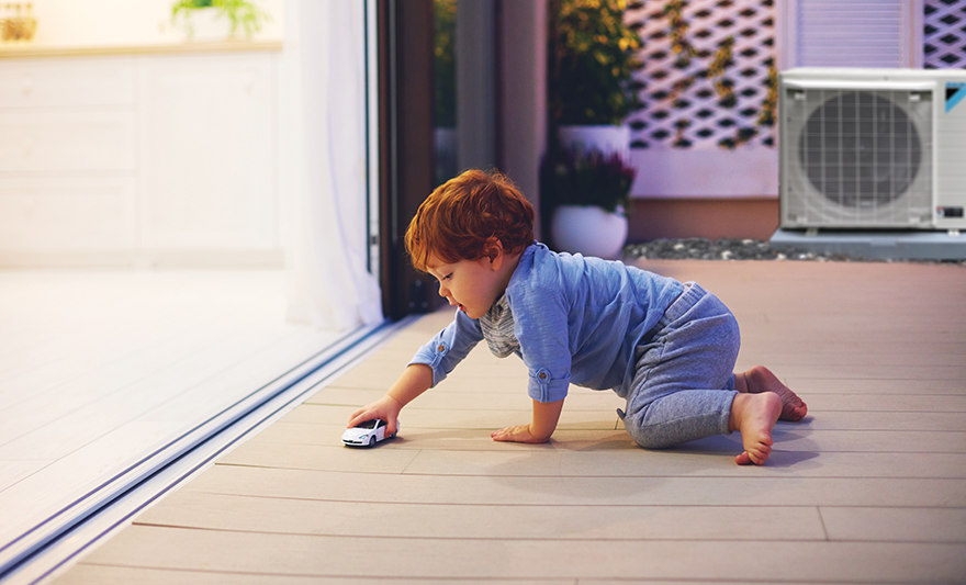 Child playing at home