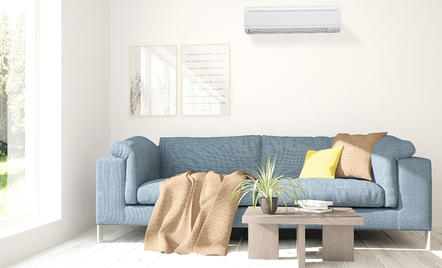 Ductless unit installed inside a home